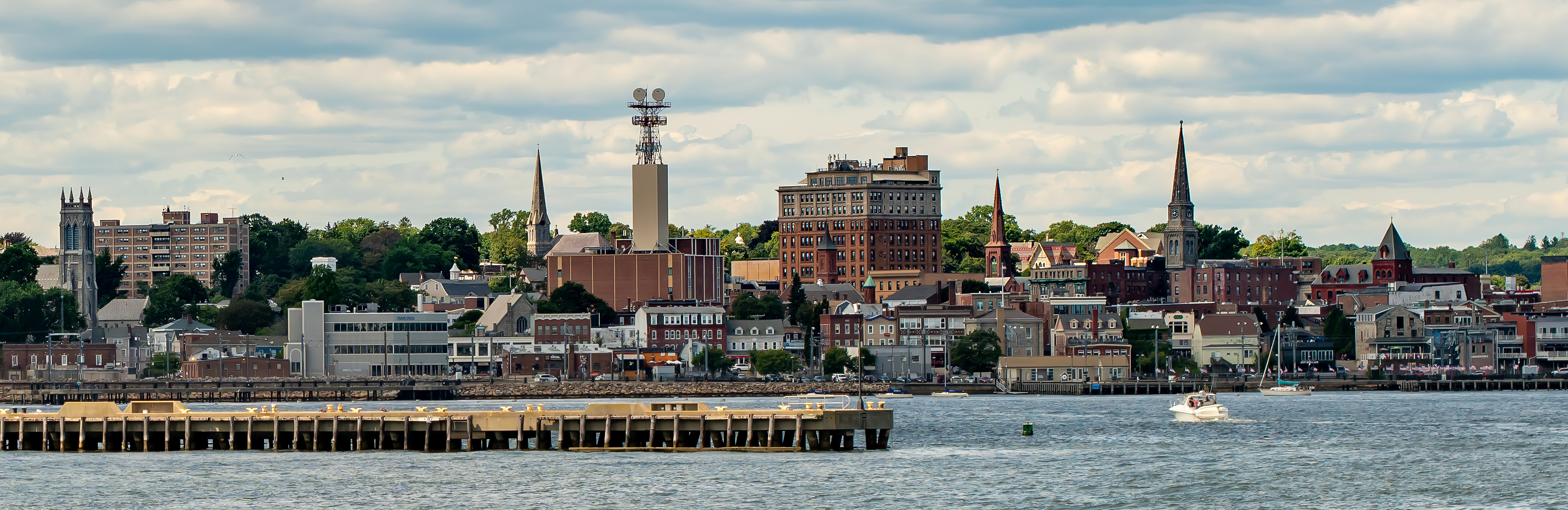 View of New London and the Thames River from the waterfront